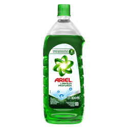 Botella translúcida de jabón líquidode 800 ml con Ariel limpieza profunda